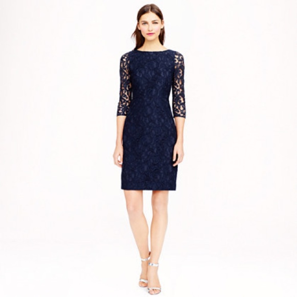 Black lace j crew dress